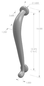 Curved Grip Handle (GH-850) — dibujo de especificaciones y dimensiones