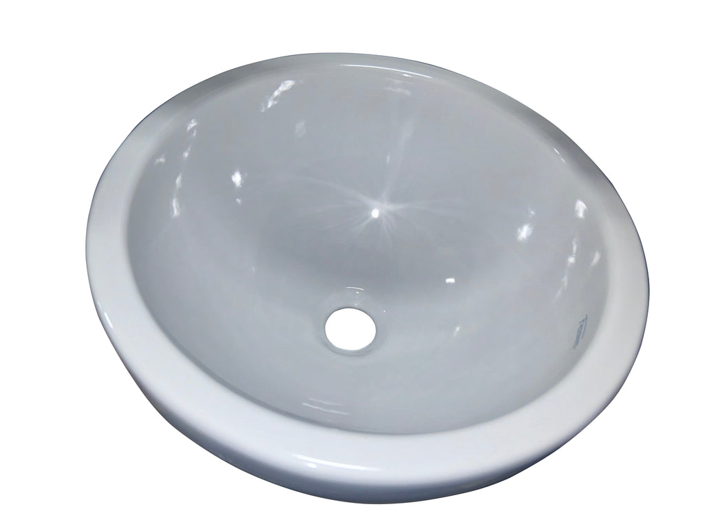 Barclay Capri — Lavabo de Sobreponer Redondo de Fireclay — imagen 2
