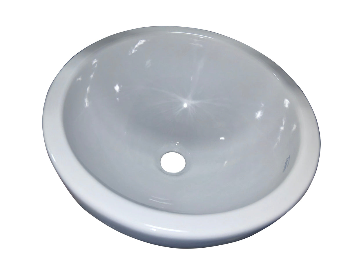 Barclay Capri — Lavabo de Sobreponer Redondo de Fireclay — imagen 2