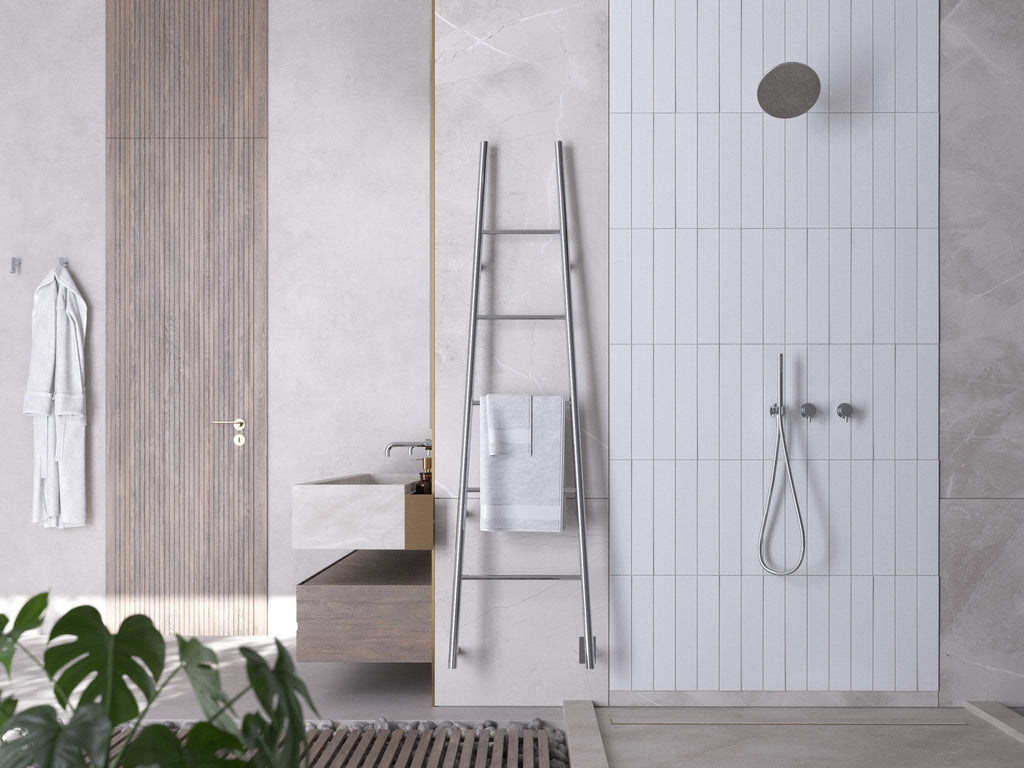 Jeeves Modelo A Escalera 5 Barras Rejilla Secadora Cableada en Níquel Satinado