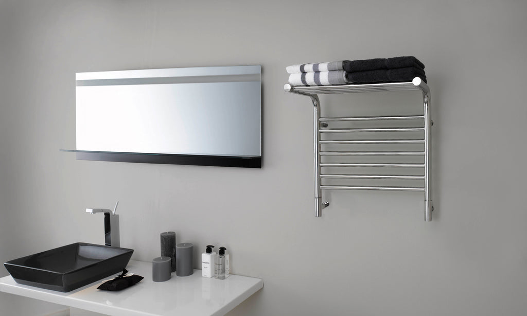 Jeeves Modelo M Repisa 11 Barras Toallero Calefactor Cableado en Níquel Satinado