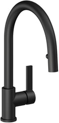 California Faucets CF Limited Llave de Cocina Extraible con Rociador de Boton Oculto - Manija de Cuchilla - Negro Mate