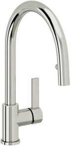 California Faucets CF Limited Llave de Cocina Extraible con Rociador de Boton Oculto - Manija de Cuchilla - Cromo Pulido