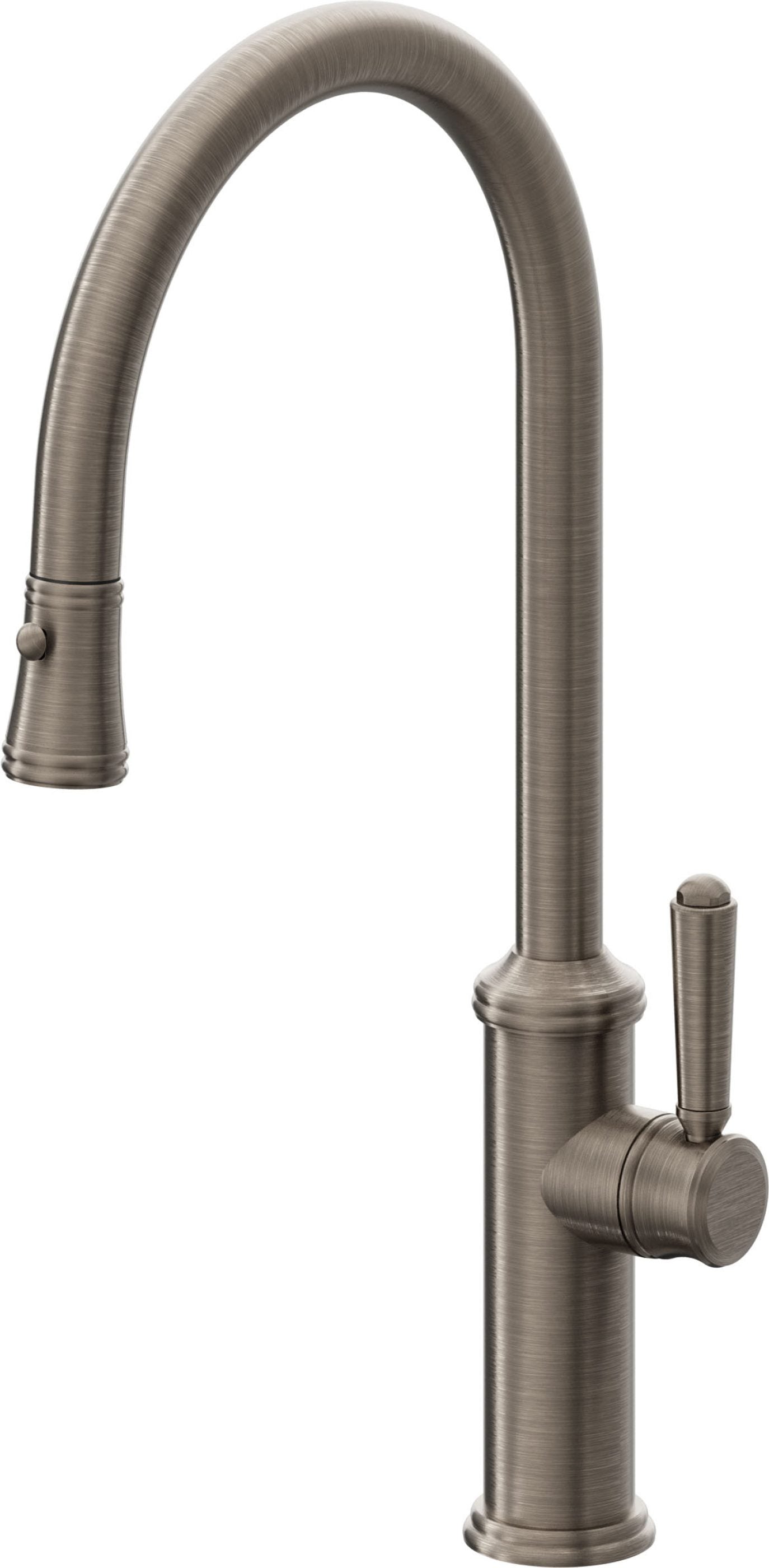 California Faucets Davoli Llave de Cocina Extraíble Tradicional - Surtidor Alto - Níquel Antiguo Mate