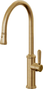 California Faucets Davoli Llave de Cocina Extraíble Tradicional - Surtidor Alto - Latón Bruñido