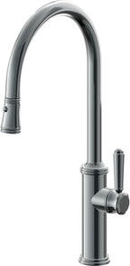 California Faucets Davoli Llave de Cocina Extraíble Tradicional - Surtidor Alto - Níquel Negro