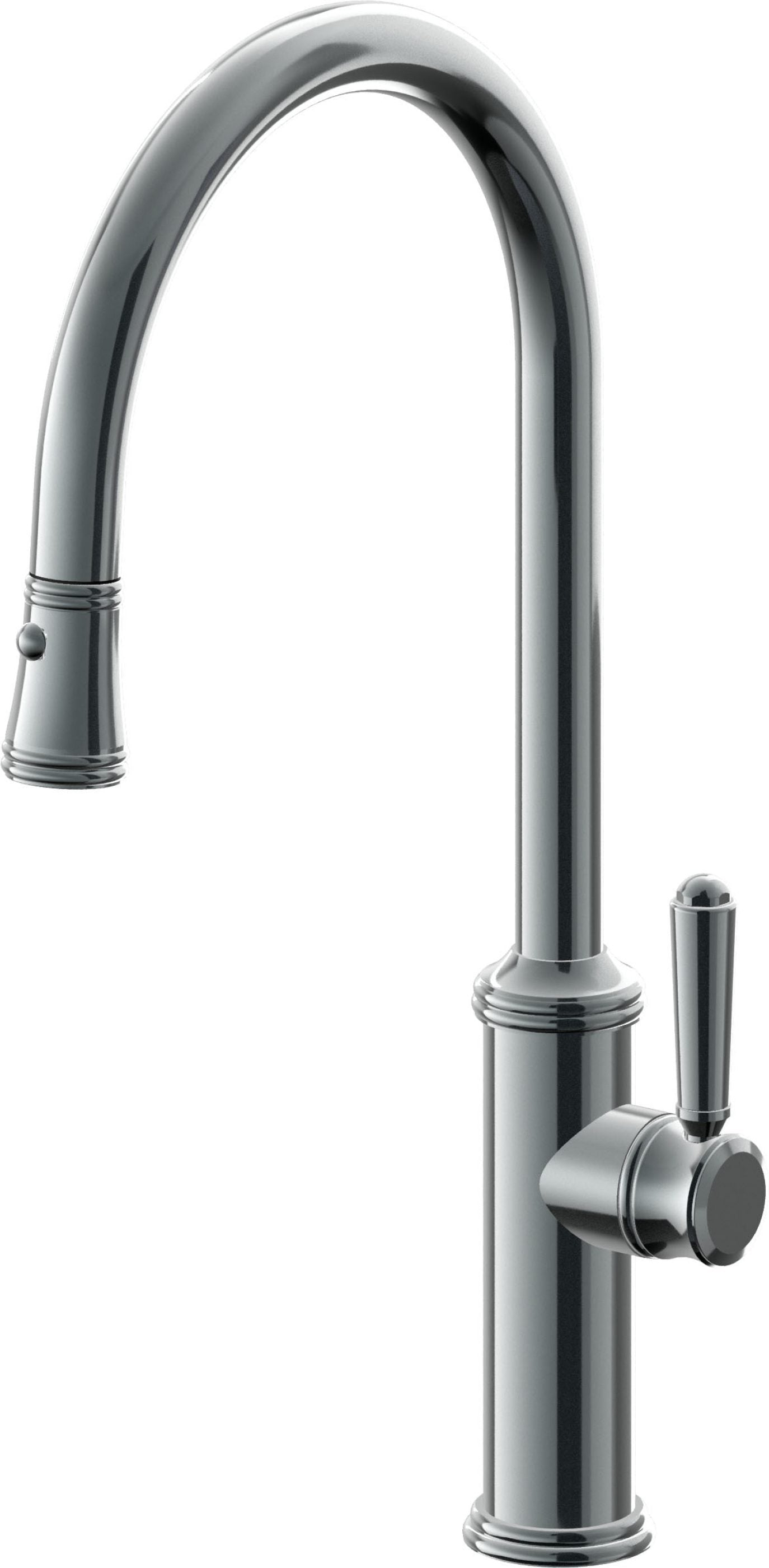 California Faucets Davoli Llave de Cocina Extraíble Tradicional - Surtidor Alto - Níquel Negro