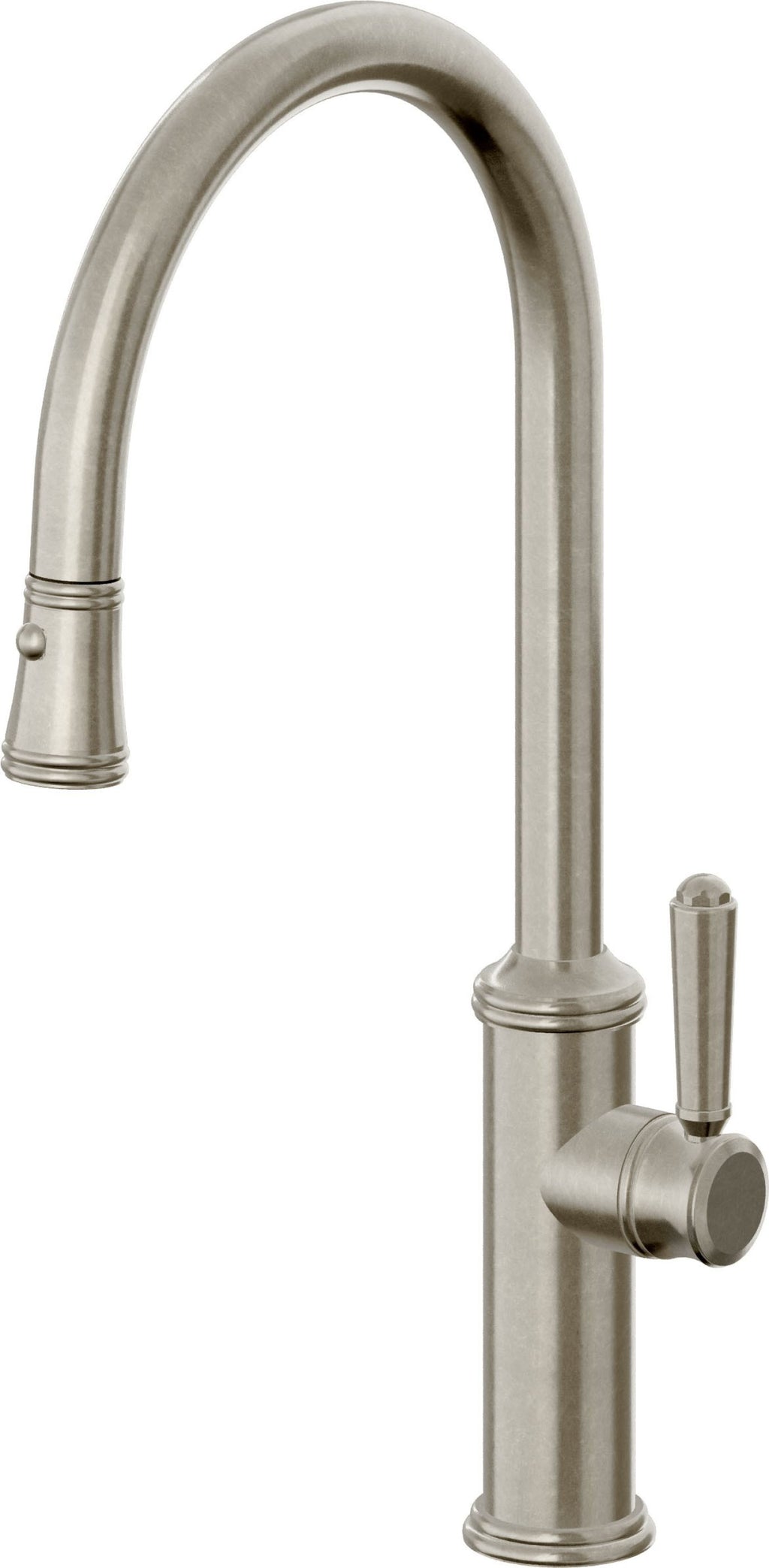 California Faucets Davoli Llave de Cocina Extraíble Tradicional - Surtidor Alto - Níquel Bruñido