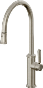 California Faucets Davoli Llave de Cocina Extraíble Tradicional - Surtidor Alto - Níquel Bruñido