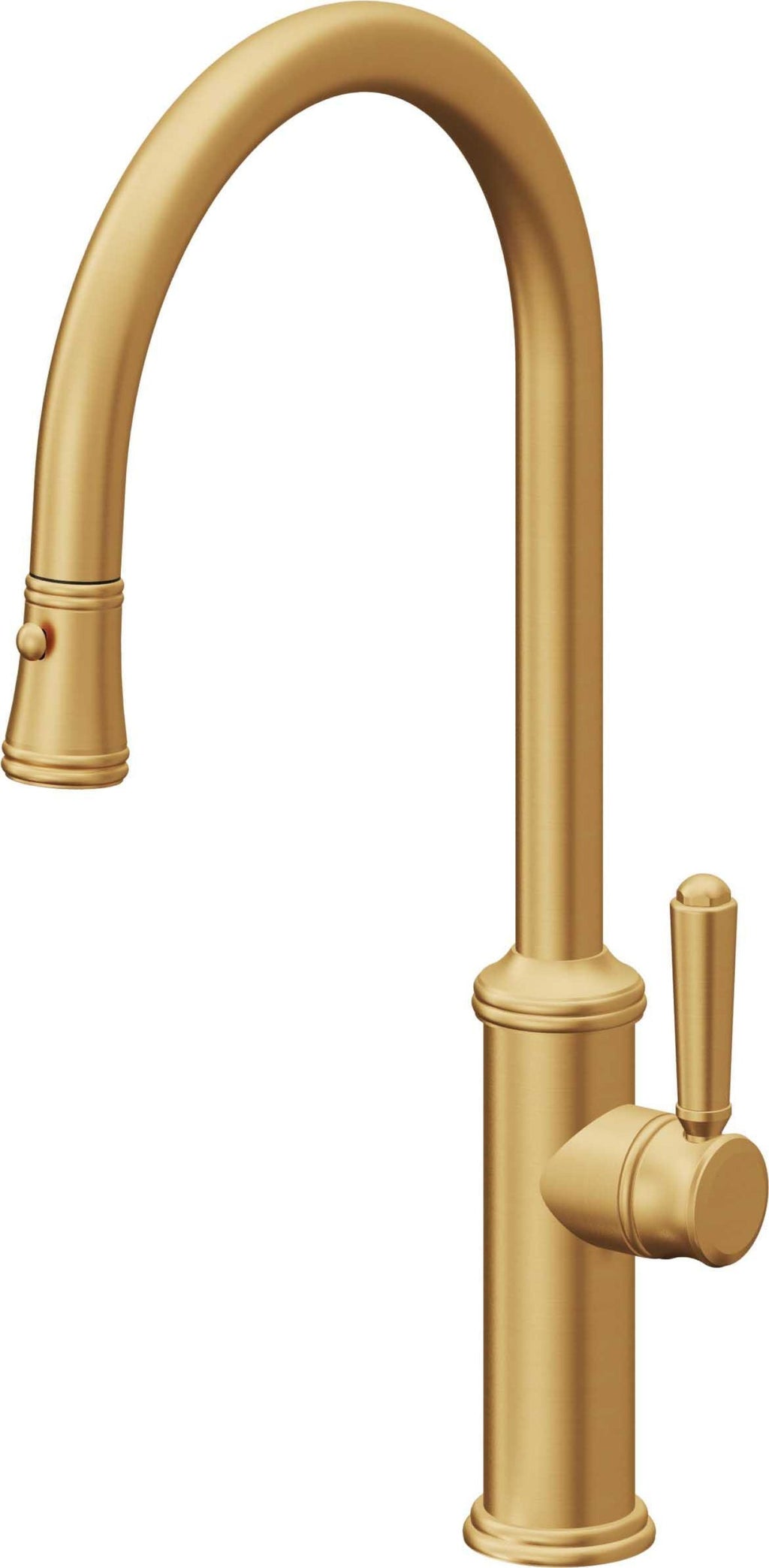 California Faucets Davoli Llave de Cocina Extraíble Tradicional - Surtidor Alto - Oro Satinado de por Vida