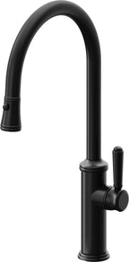 California Faucets Davoli Llave de Cocina Extraíble Tradicional - Surtidor Alto - Negro Mate