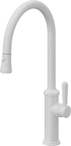 California Faucets Davoli Llave de Cocina Extraíble Tradicional - Surtidor Alto - Blanco Mate