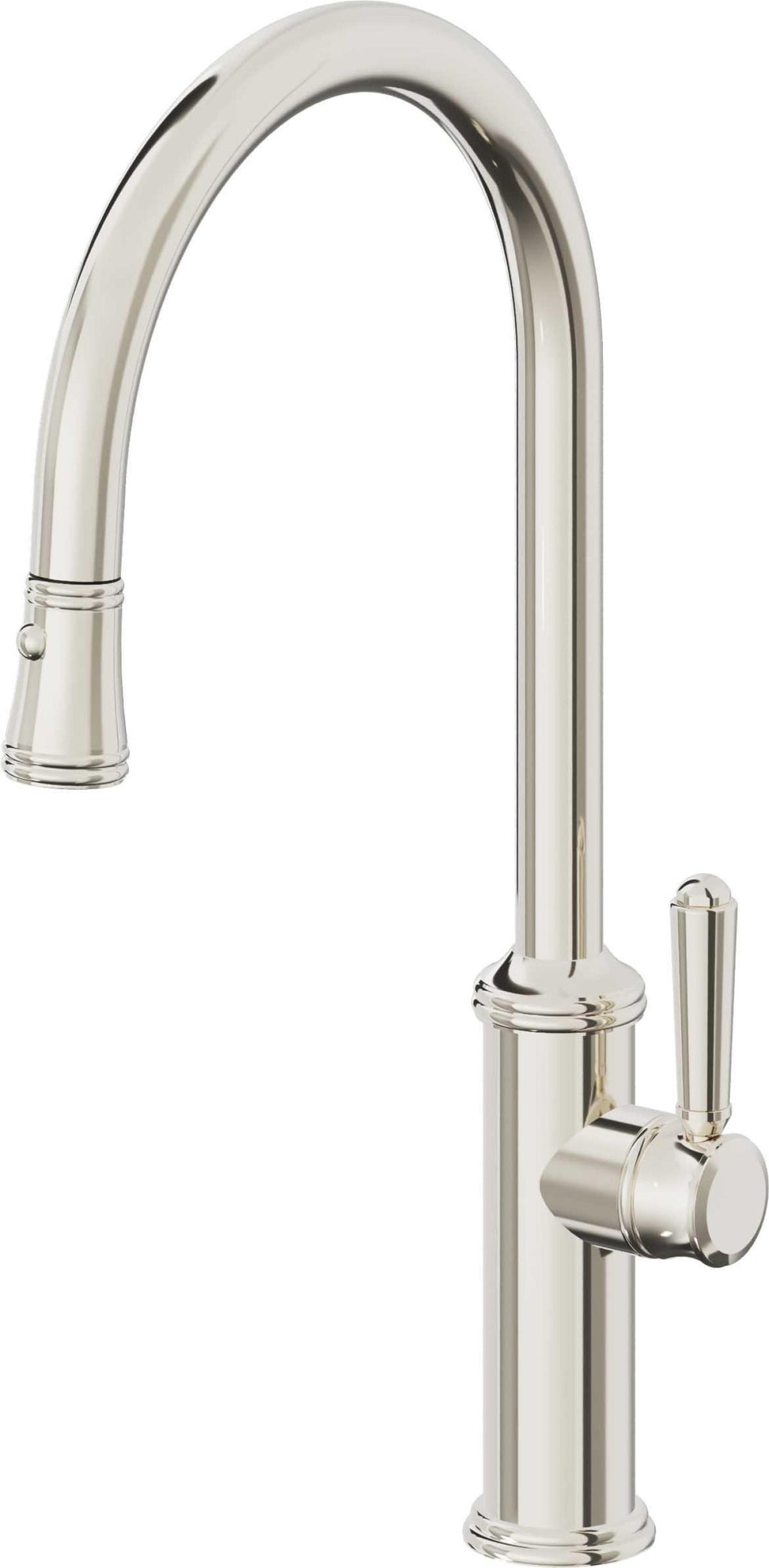 California Faucets Davoli Llave de Cocina Extraíble Tradicional - Surtidor Alto - Níquel Pulido