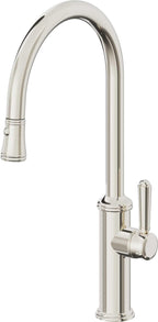 California Faucets Davoli Llave de Cocina Extraíble Tradicional - Surtidor Alto - Níquel Pulido