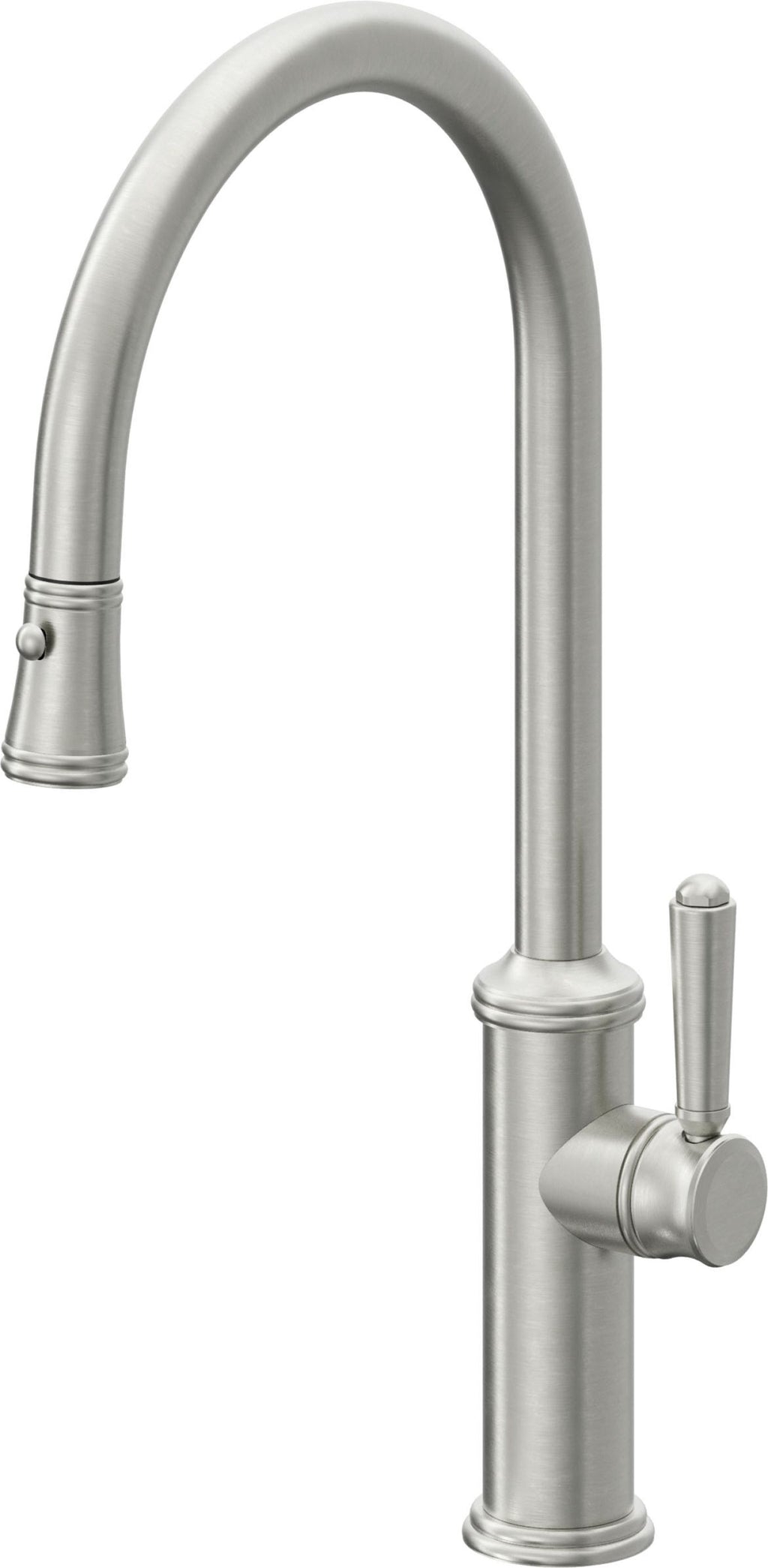 California Faucets Davoli Llave de Cocina Extraíble Tradicional - Surtidor Alto - Cromo Satinado