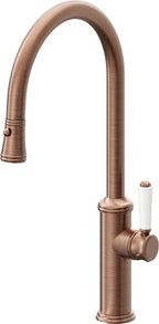 California Faucets Davoli Llave de Cocina Extraíble Tradicional - Surtidor Alto - Cobre Antiguo Mate