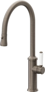 California Faucets Davoli Llave de Cocina Extraíble Tradicional - Surtidor Alto - Níquel Antiguo Mate