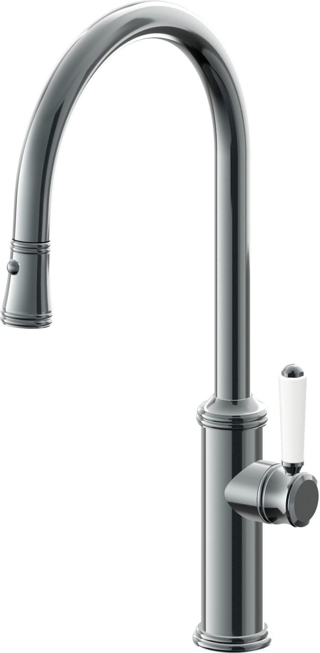 California Faucets Davoli Llave de Cocina Extraíble Tradicional - Surtidor Alto - Níquel Negro