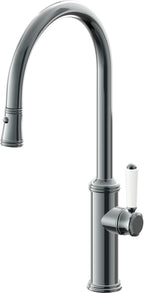 California Faucets Davoli Llave de Cocina Extraíble Tradicional - Surtidor Alto - Níquel Negro