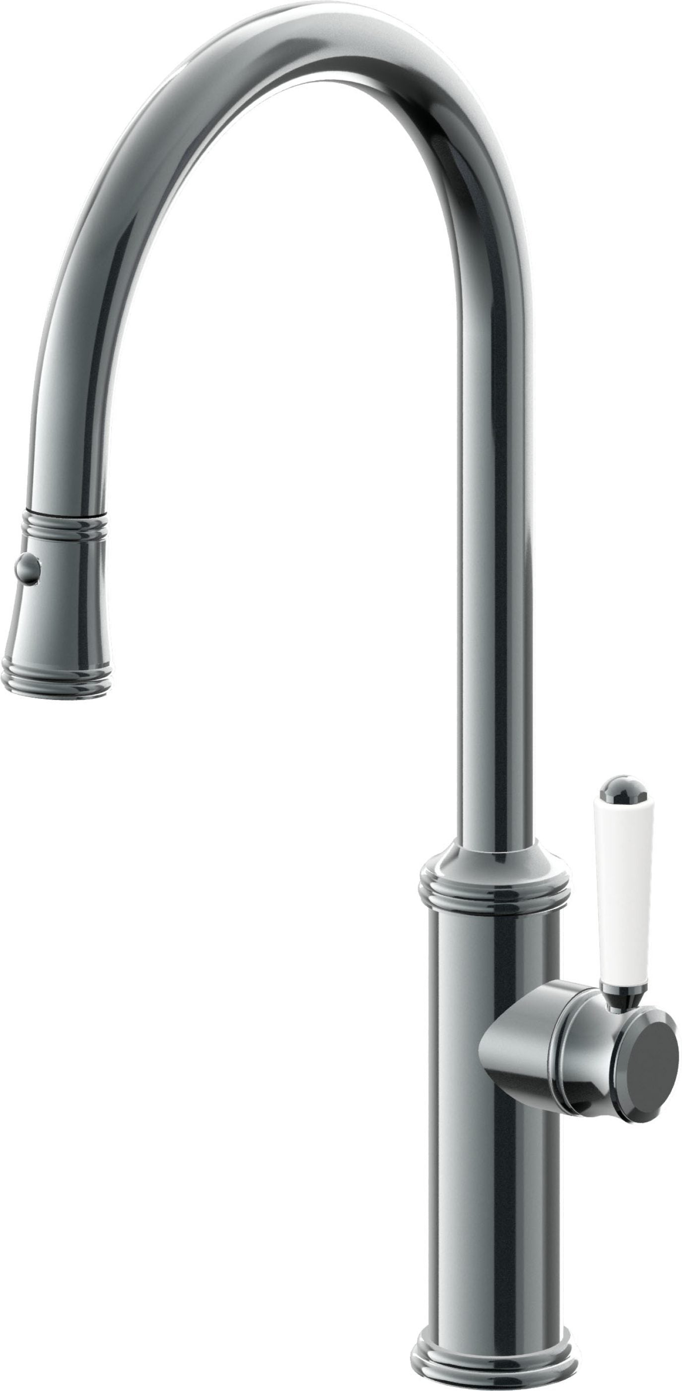 California Faucets Davoli Llave de Cocina Extraíble Tradicional - Surtidor Alto - Níquel Negro