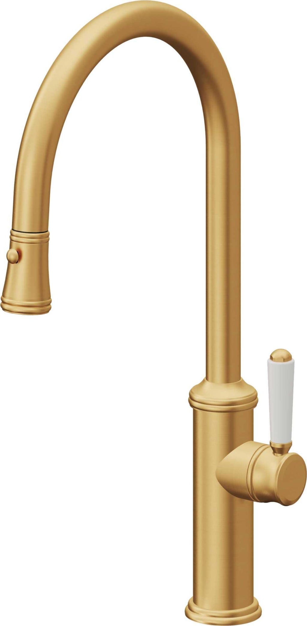 California Faucets Davoli Llave de Cocina Extraíble Tradicional - Surtidor Alto - Oro Satinado de por Vida