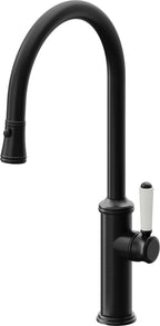 California Faucets Davoli Llave de Cocina Extraíble Tradicional - Surtidor Alto - Negro Mate