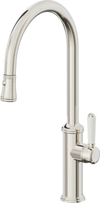California Faucets Davoli Llave de Cocina Extraíble Tradicional - Surtidor Alto - Níquel Pulido