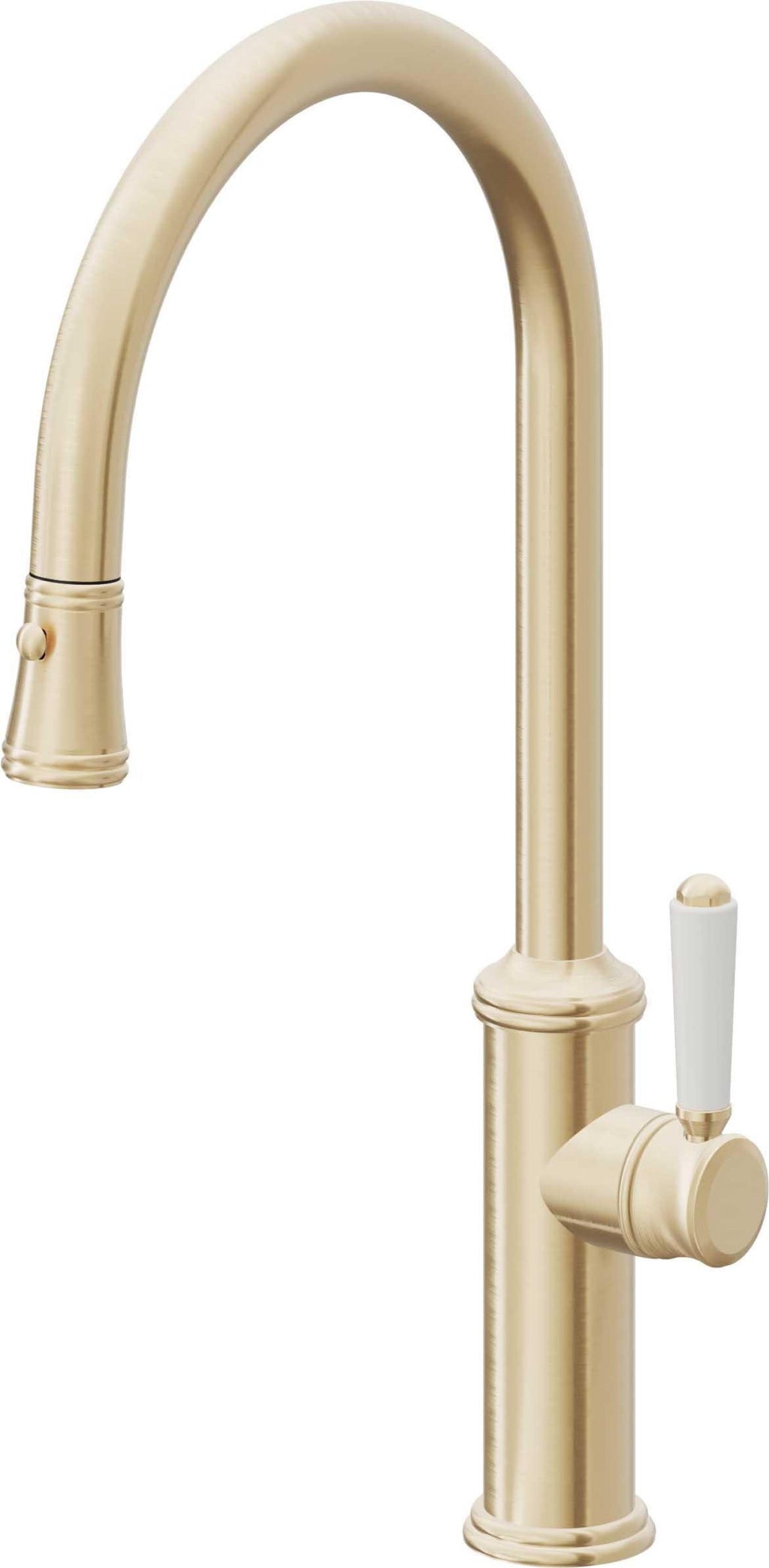 California Faucets Davoli Llave de Cocina Extraíble Tradicional - Surtidor Alto - Latón Satinado