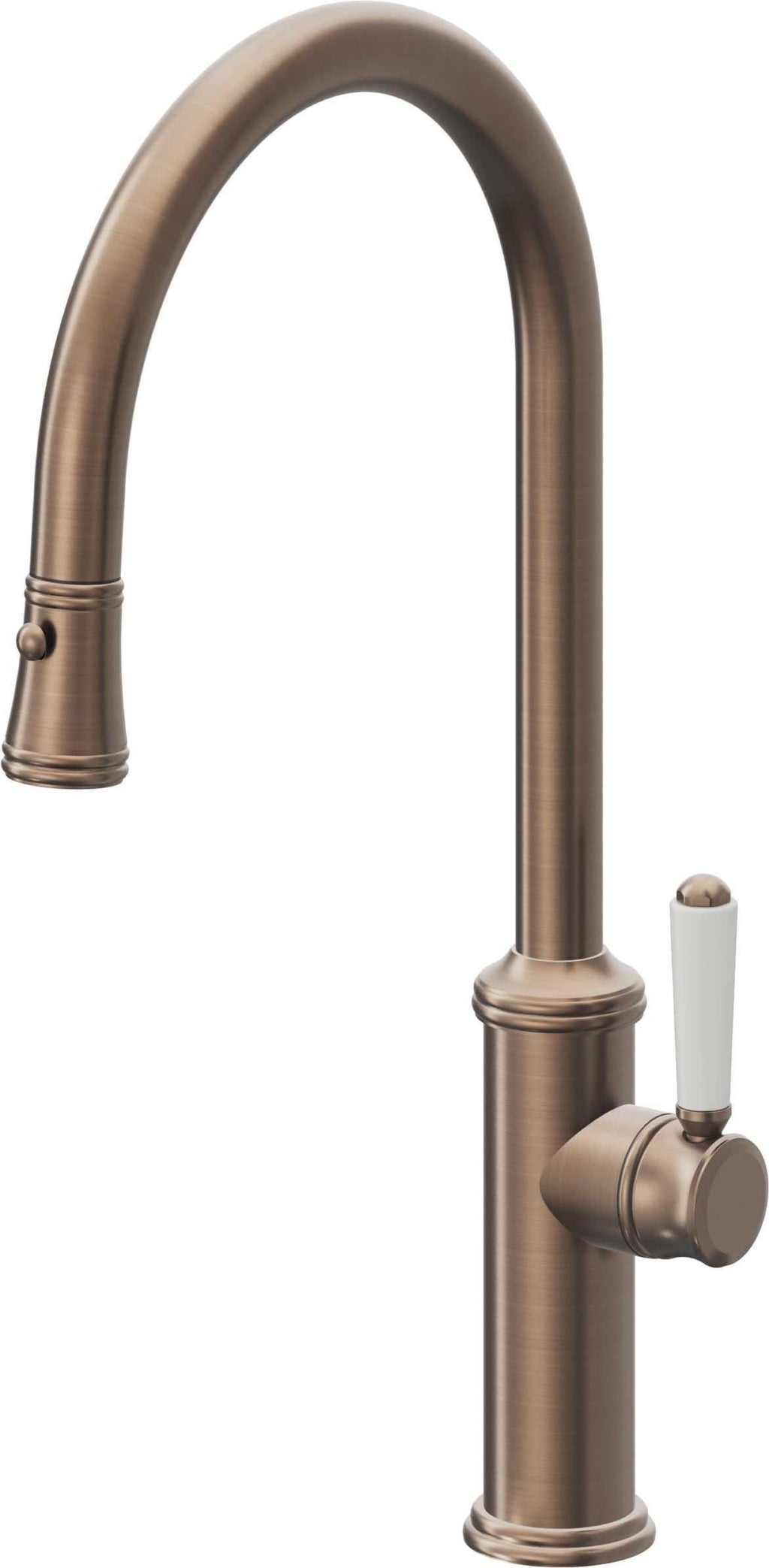 California Faucets Davoli Llave de Cocina Extraíble Tradicional - Surtidor Alto - Bronce Satinado
