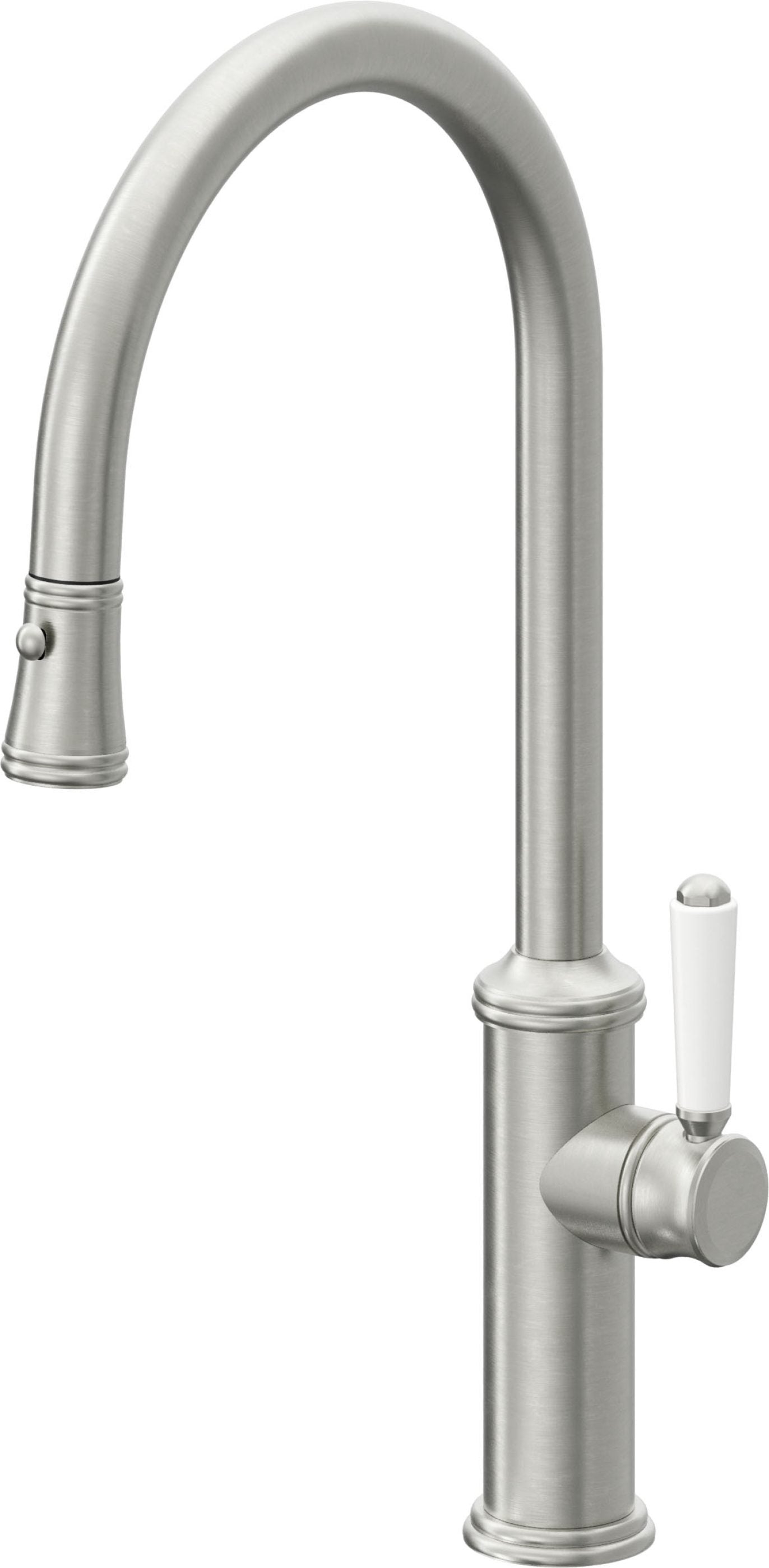 California Faucets Davoli Llave de Cocina Extraíble Tradicional - Surtidor Alto - Cromo Satinado