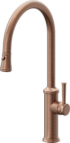 California Faucets Davoli Llave de Cocina Extraíble Tradicional - Surtidor Alto - Cobre Antiguo Mate