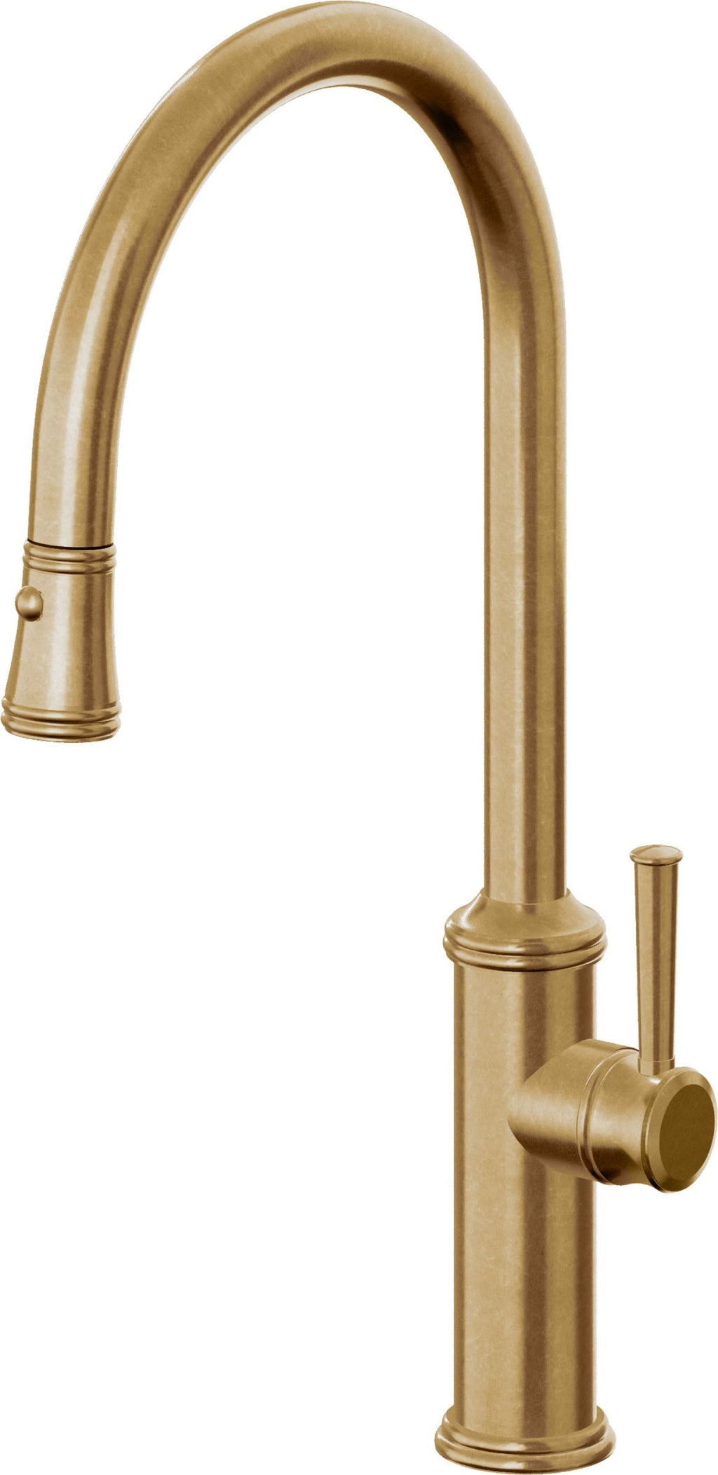 California Faucets Davoli Llave de Cocina Extraíble Tradicional - Surtidor Alto - Latón Bruñido