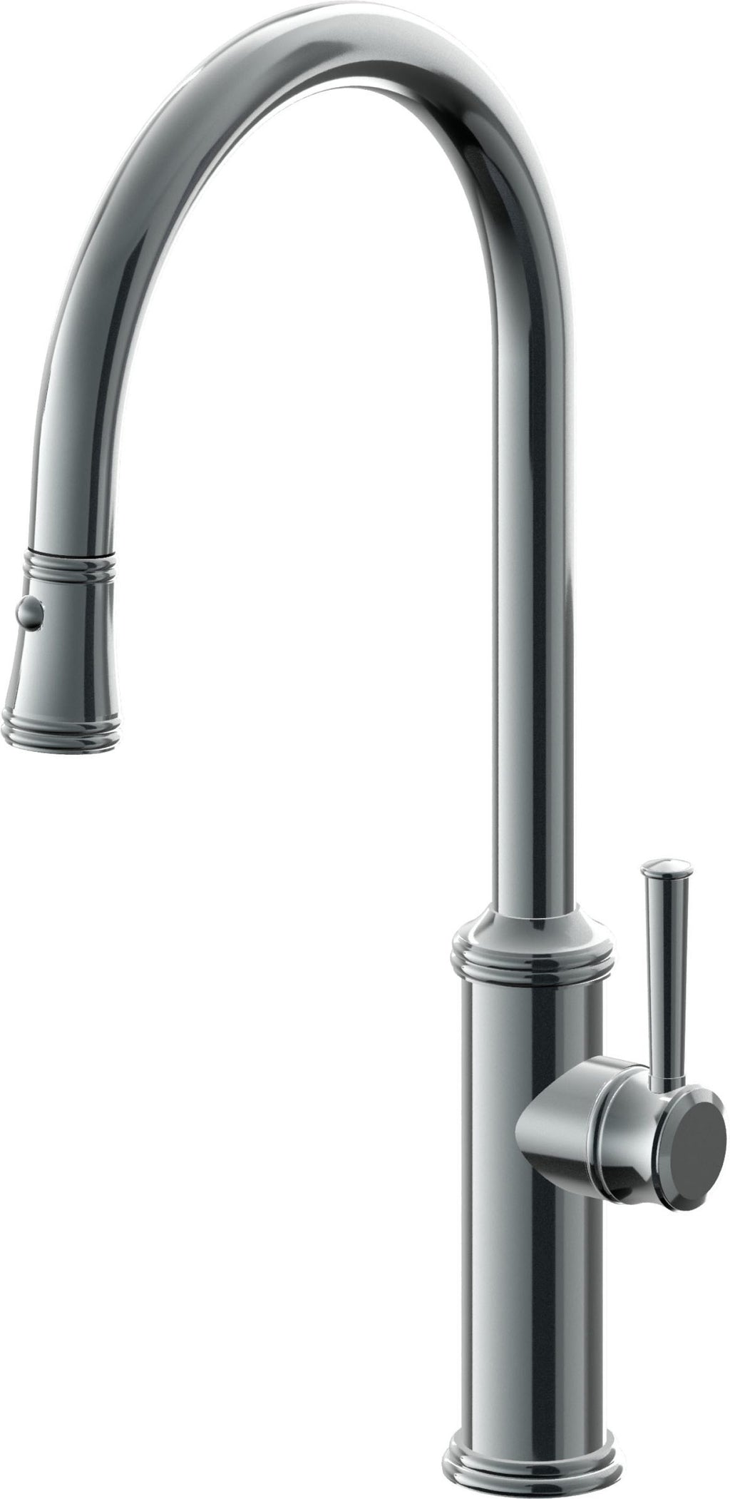 California Faucets Davoli Llave de Cocina Extraíble Tradicional - Surtidor Alto - Níquel Negro