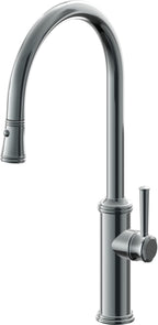 California Faucets Davoli Llave de Cocina Extraíble Tradicional - Surtidor Alto - Níquel Negro