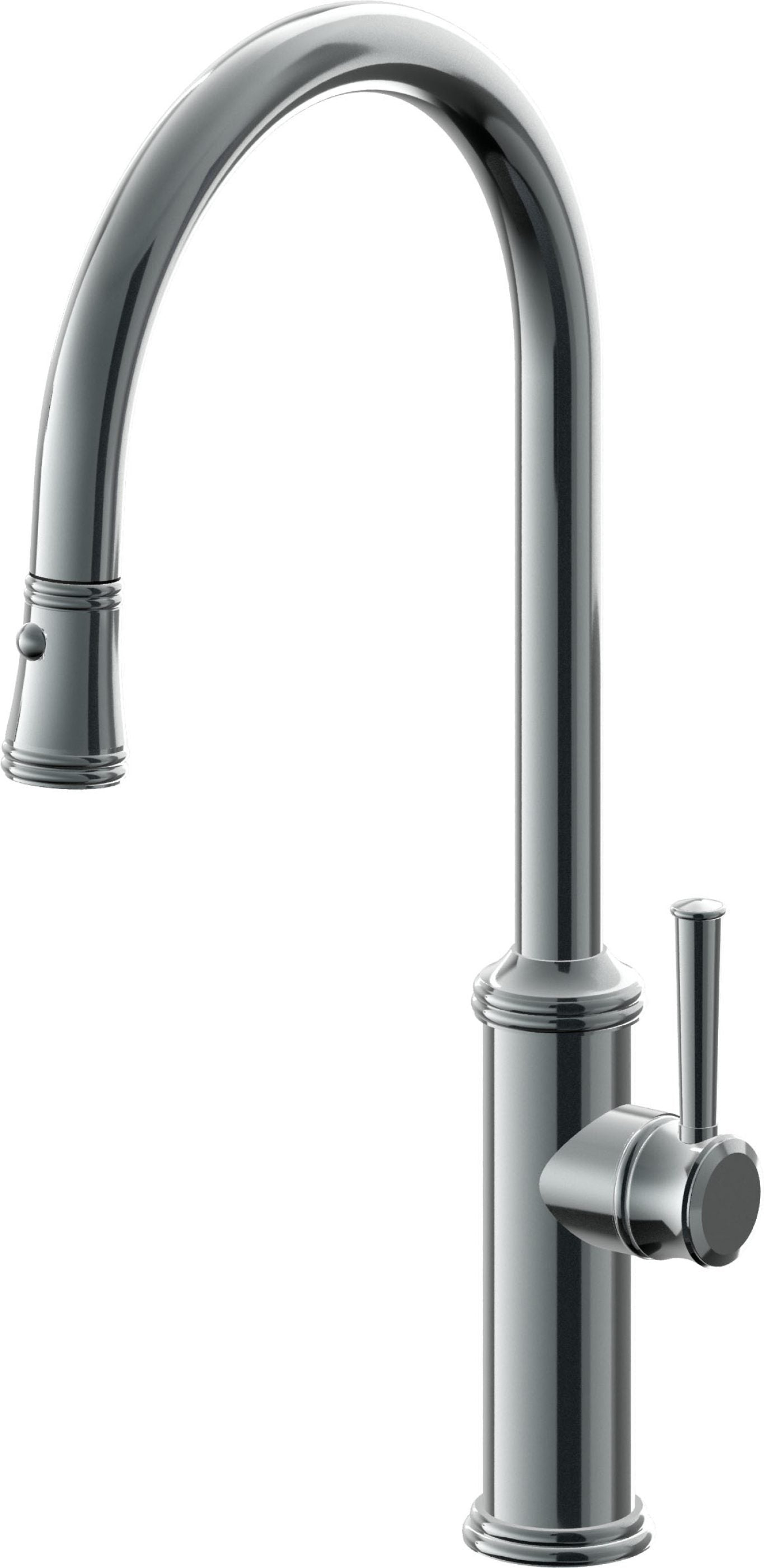 California Faucets Davoli Llave de Cocina Extraíble Tradicional - Surtidor Alto - Níquel Negro