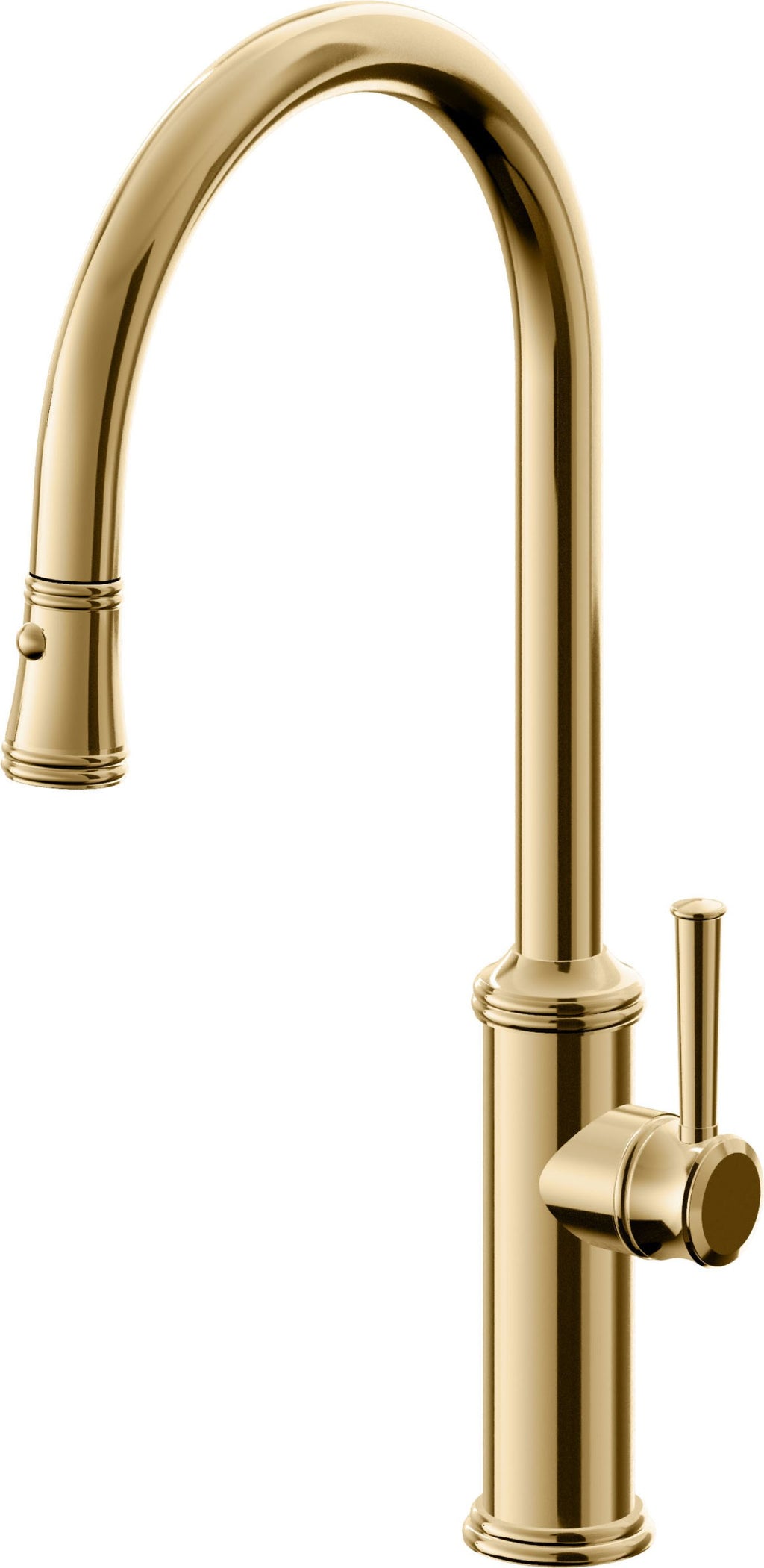 California Faucets Davoli Llave de Cocina Extraíble Tradicional - Surtidor Alto - Oro Francés