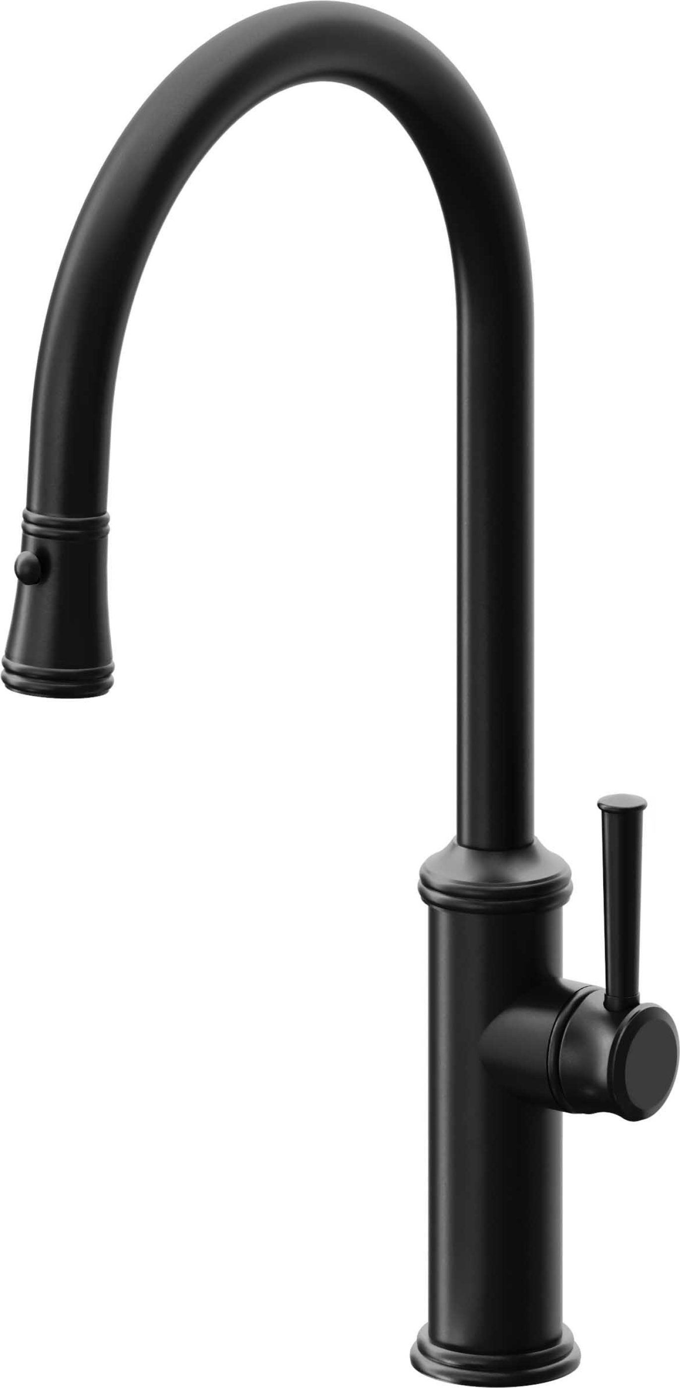 California Faucets Davoli Llave de Cocina Extraíble Tradicional - Surtidor Alto - Negro Mate