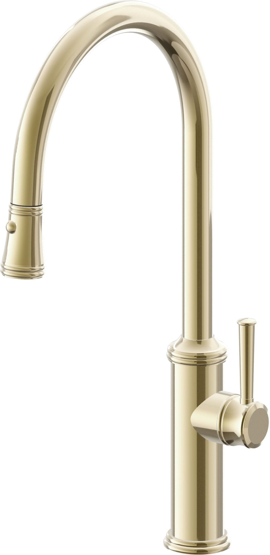 California Faucets Davoli Llave de Cocina Extraíble Tradicional - Surtidor Alto - Latón Pulido