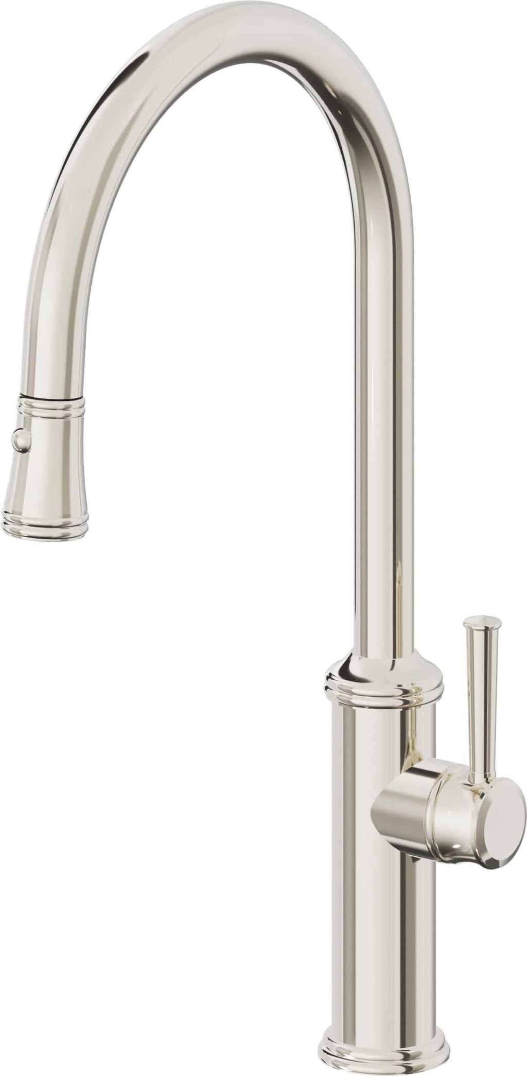 California Faucets Davoli Llave de Cocina Extraíble Tradicional - Surtidor Alto - Níquel Pulido