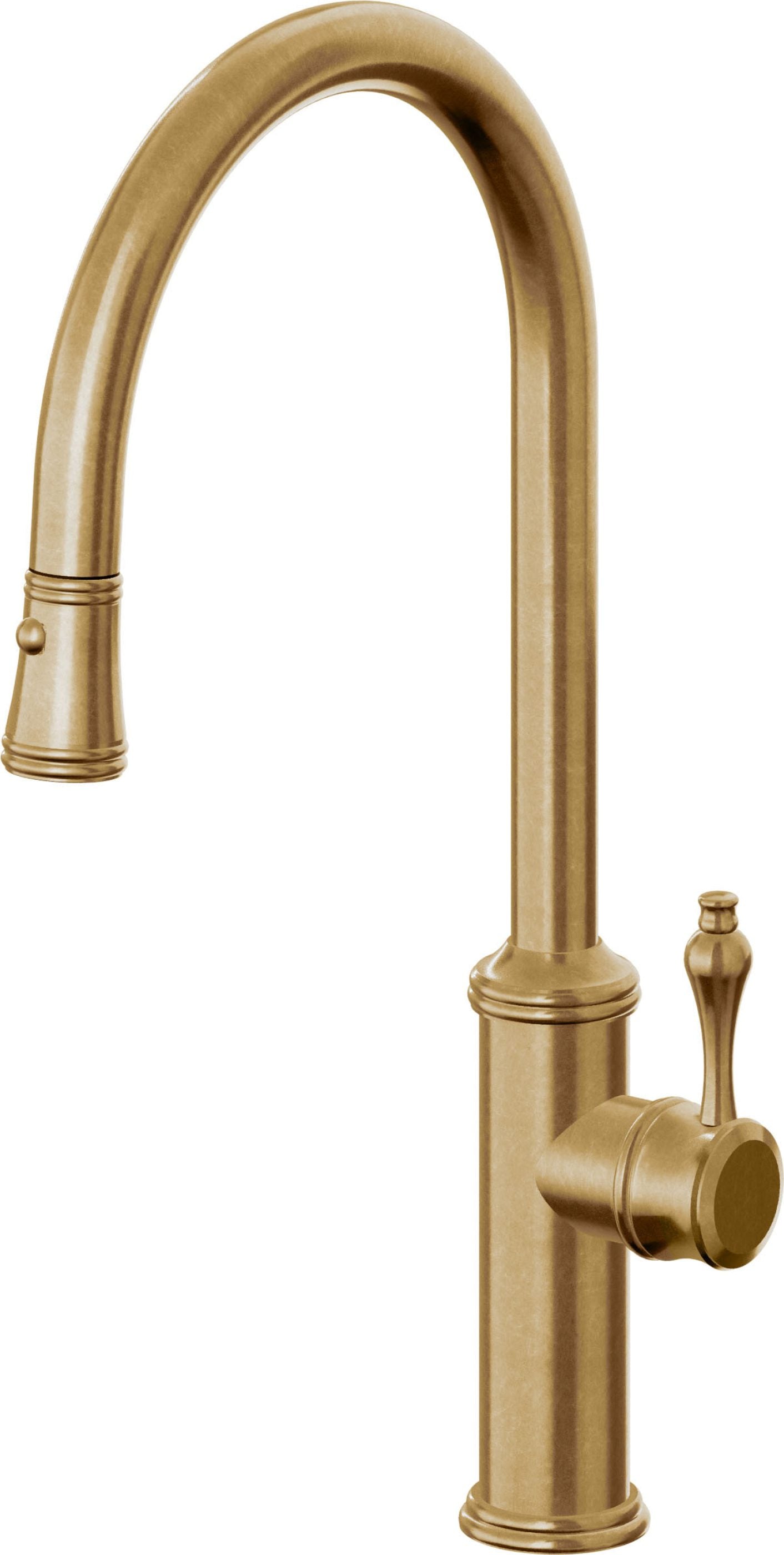 California Faucets Davoli Llave de Cocina Extraíble Tradicional - Surtidor Alto - Latón Bruñido