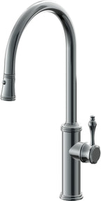 California Faucets Davoli Llave de Cocina Extraíble Tradicional - Surtidor Alto - Níquel Negro