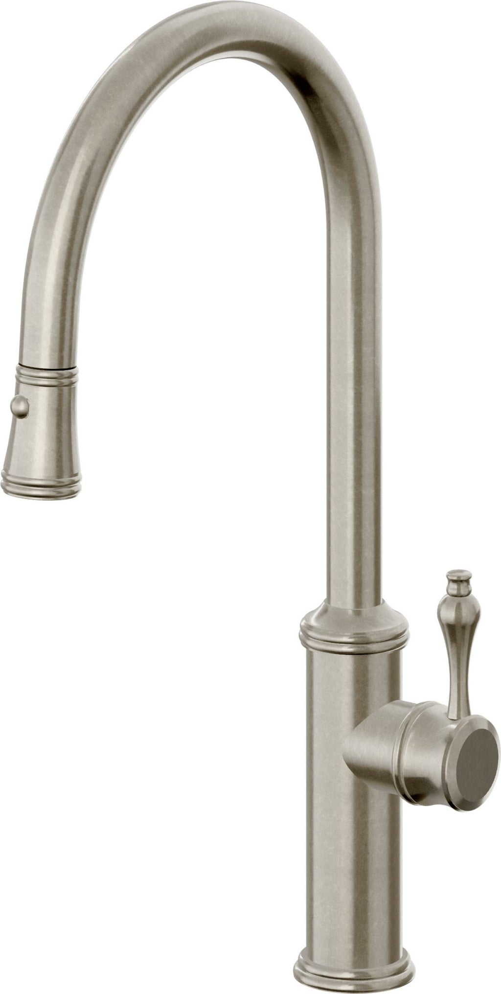 California Faucets Davoli Llave de Cocina Extraíble Tradicional - Surtidor Alto - Níquel Bruñido