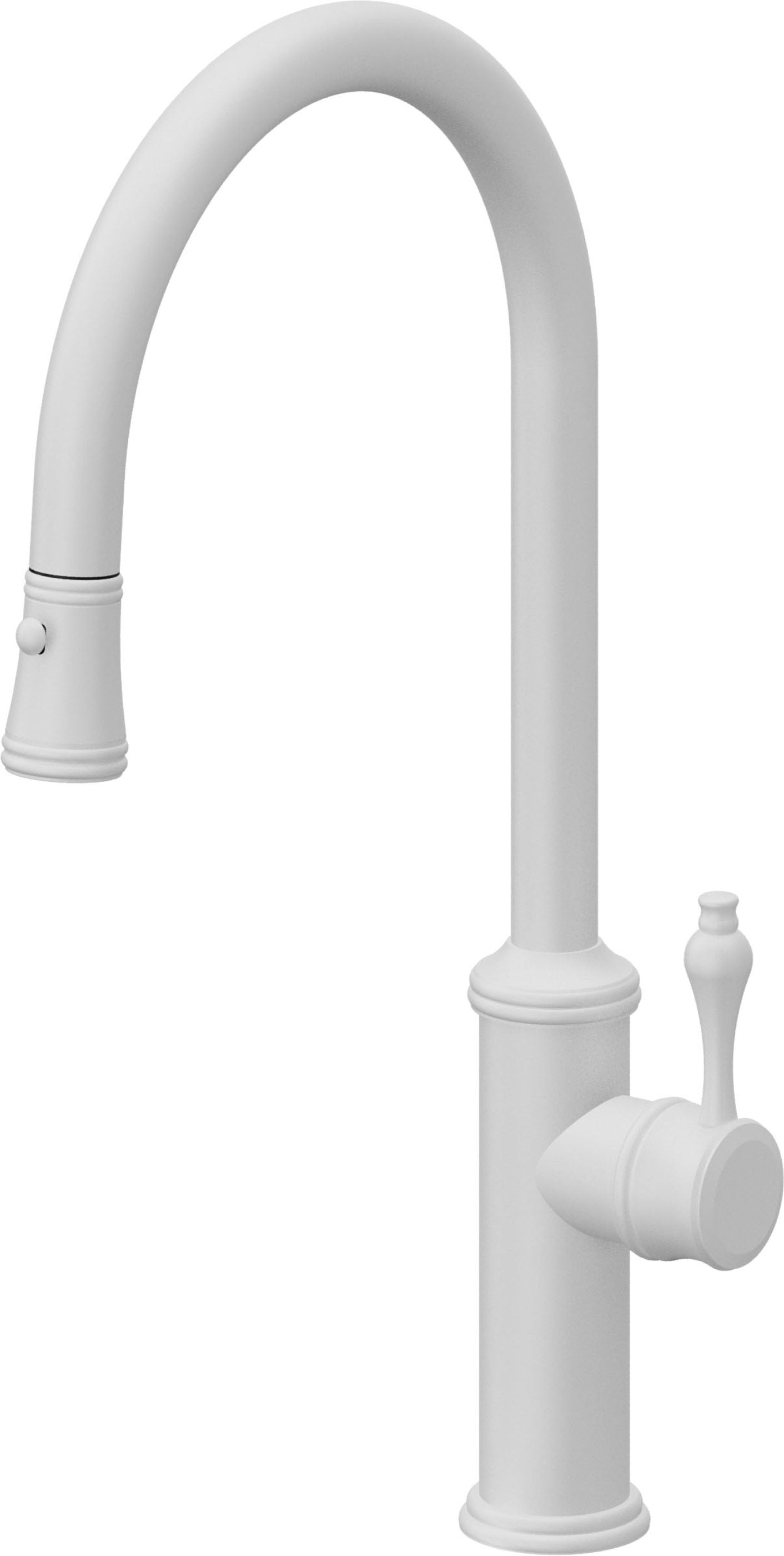 California Faucets Davoli Llave de Cocina Extraíble Tradicional - Surtidor Alto - Blanco Mate