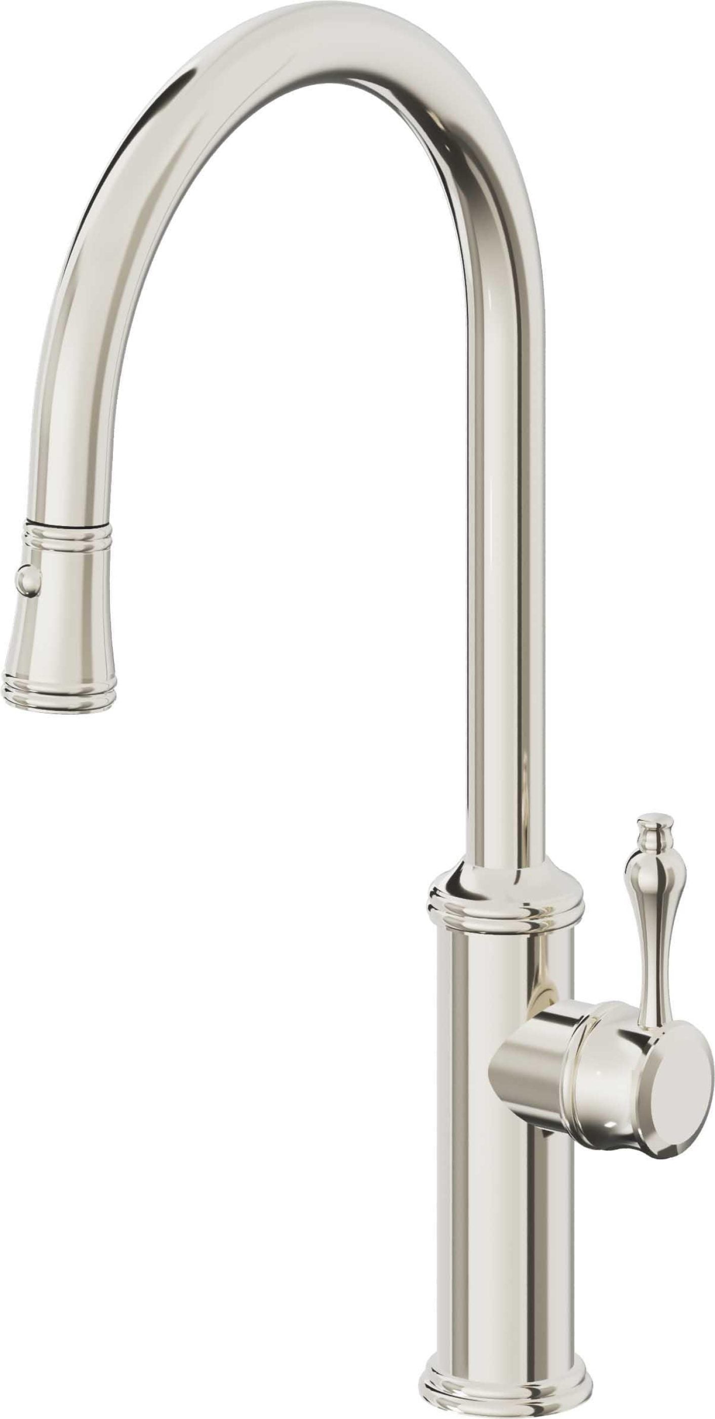 California Faucets Davoli Llave de Cocina Extraíble Tradicional - Surtidor Alto - Níquel Pulido