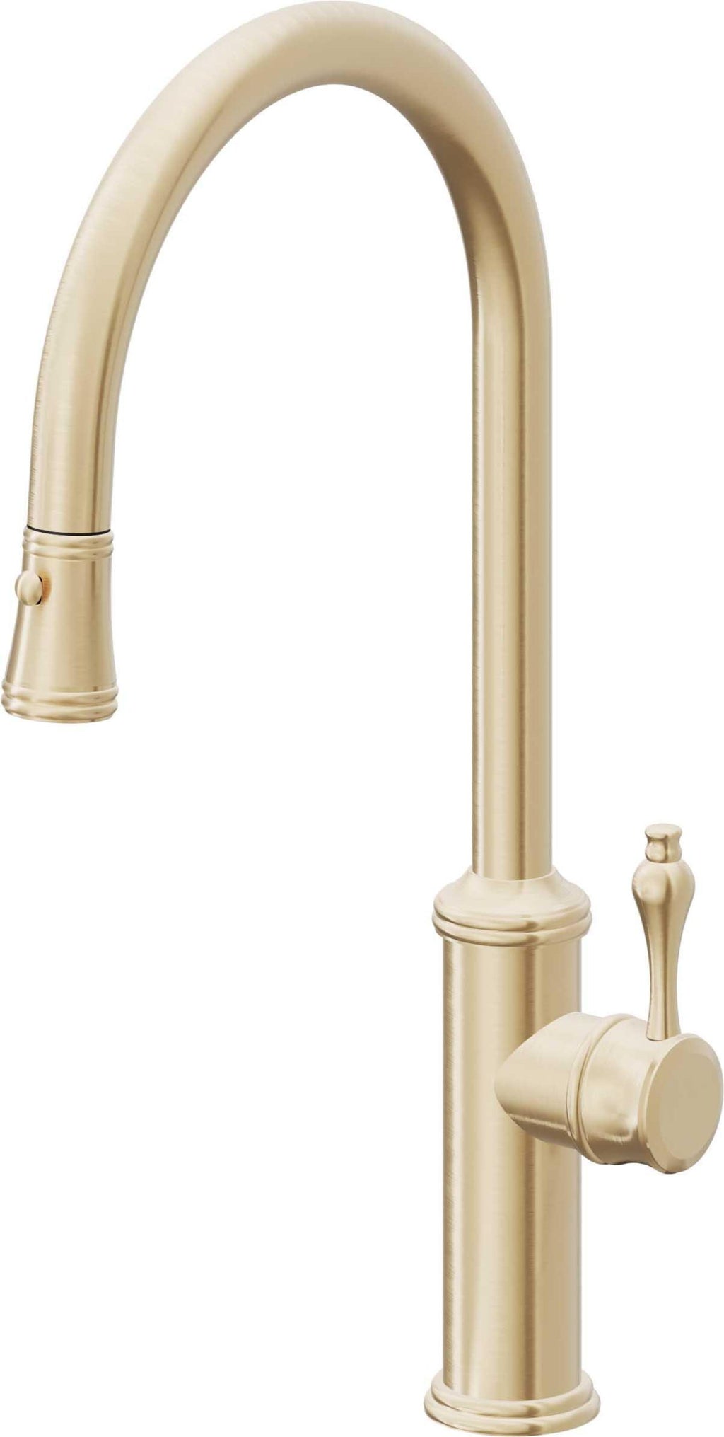 California Faucets Davoli Llave de Cocina Extraíble Tradicional - Surtidor Alto - Latón Satinado