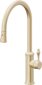 California Faucets Davoli Llave de Cocina Extraíble Tradicional - Surtidor Alto - Latón Satinado