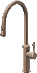 California Faucets Davoli Llave de Cocina Extraíble Tradicional - Surtidor Alto - Bronce Satinado