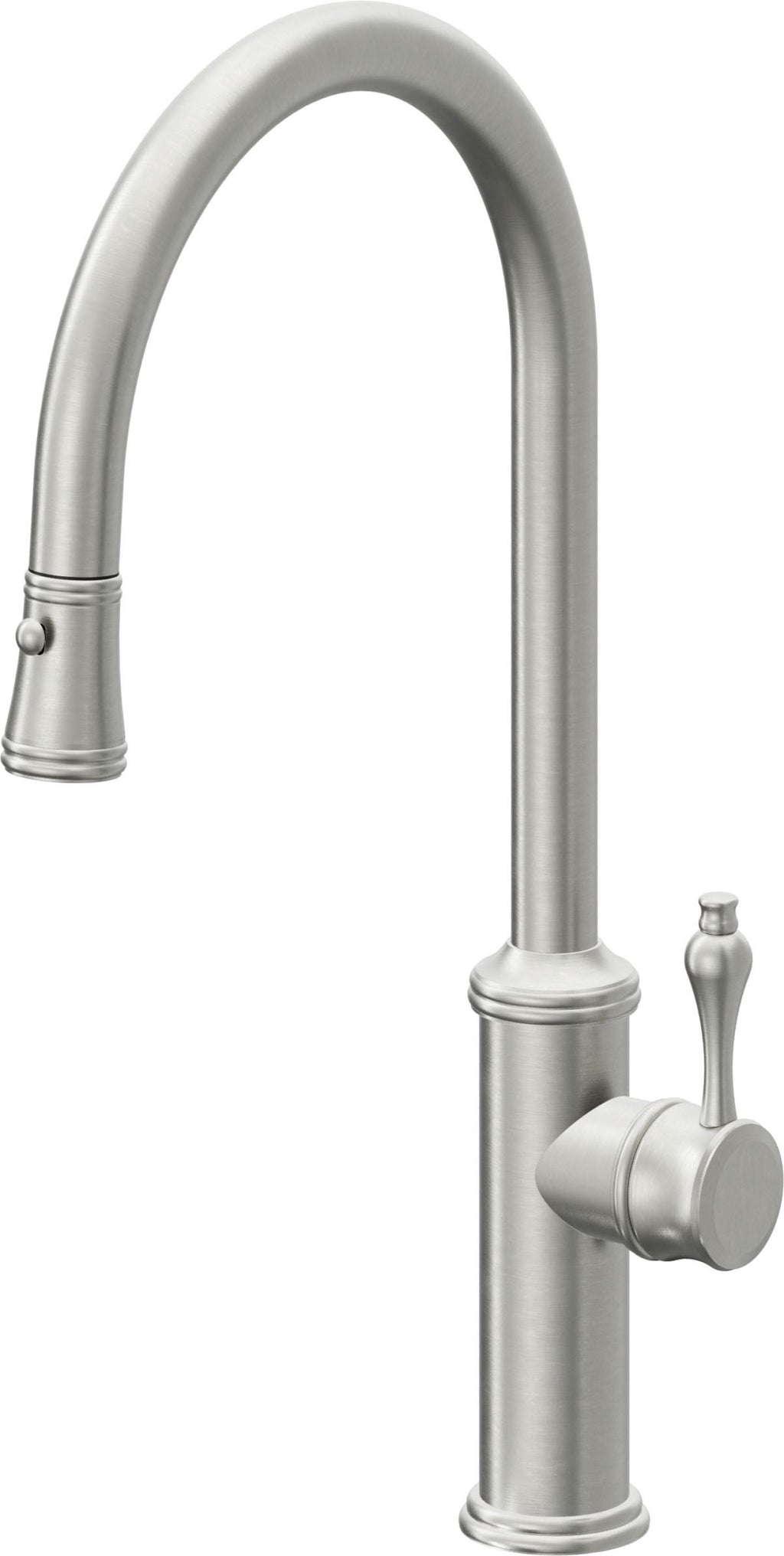California Faucets Davoli Llave de Cocina Extraíble Tradicional - Surtidor Alto - Cromo Satinado