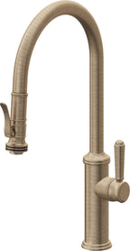 California Faucets Davoli Llave de Cocina Extraíble Tradicional - Surtidor Alto - Latón Antiguo Mate