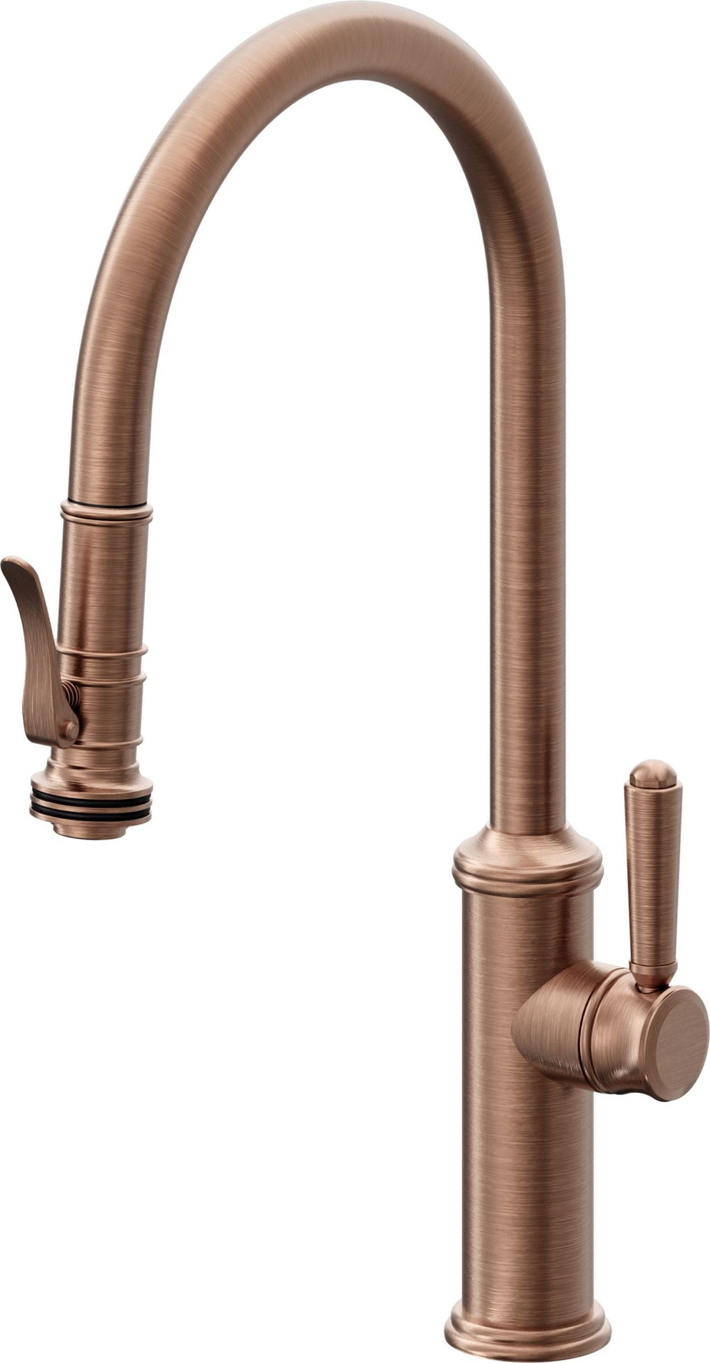 California Faucets Davoli Llave de Cocina Extraíble Tradicional - Surtidor Alto - Cobre Antiguo Mate